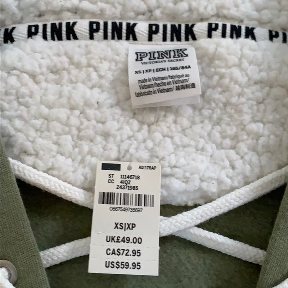 PINK Lace up pull over hoodie - Picture 7 of 9